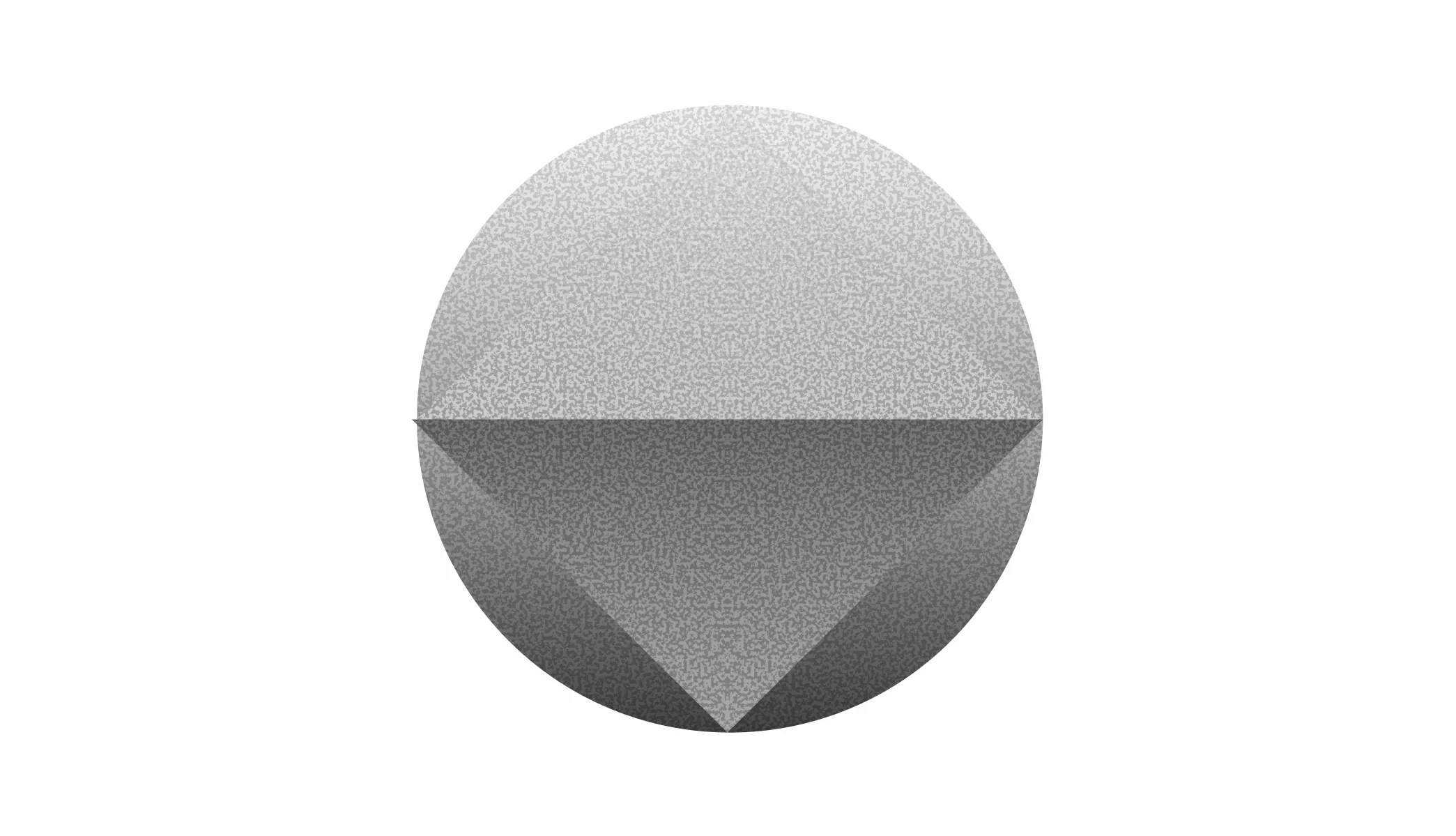 Grayscale abstract composition of a circle and inverted triangle